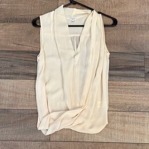 Babaton Cream Sleeveless Draped Blouse